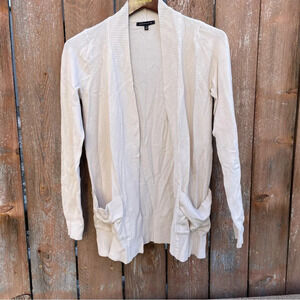 STACCATO Women’s Cream Cardigan Open Front Pockets Size Medium